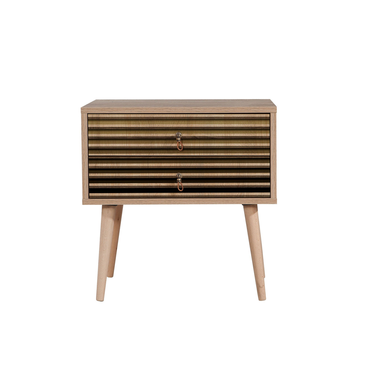 Bedside tables - Bedside table Catalina Sonoma Oak Melamine 60x61x40 cm - Dimehouse