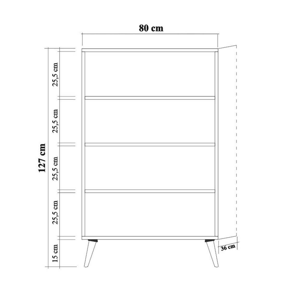 Wall cabinets - Wall cabinet Multibox Sonoma Oak Melamine 80x127x36 cm - Dimehouse