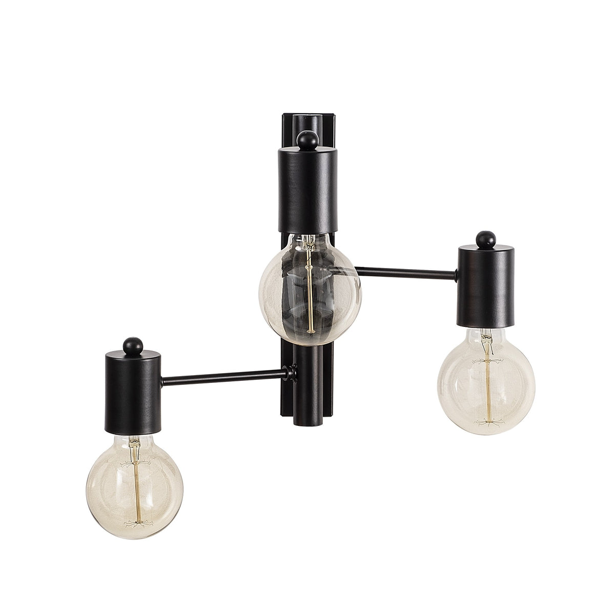 Wall lamps - Wall lamp 3 - lights Black Metal Brisa - Dimehouse