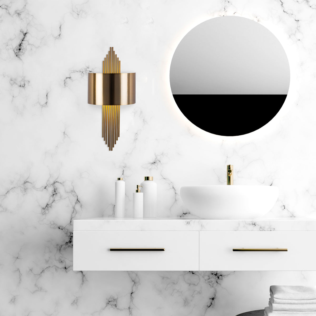 Wall lamps - Wall lamp 1 - light Bronze Gold Metal Andes - Dimehouse