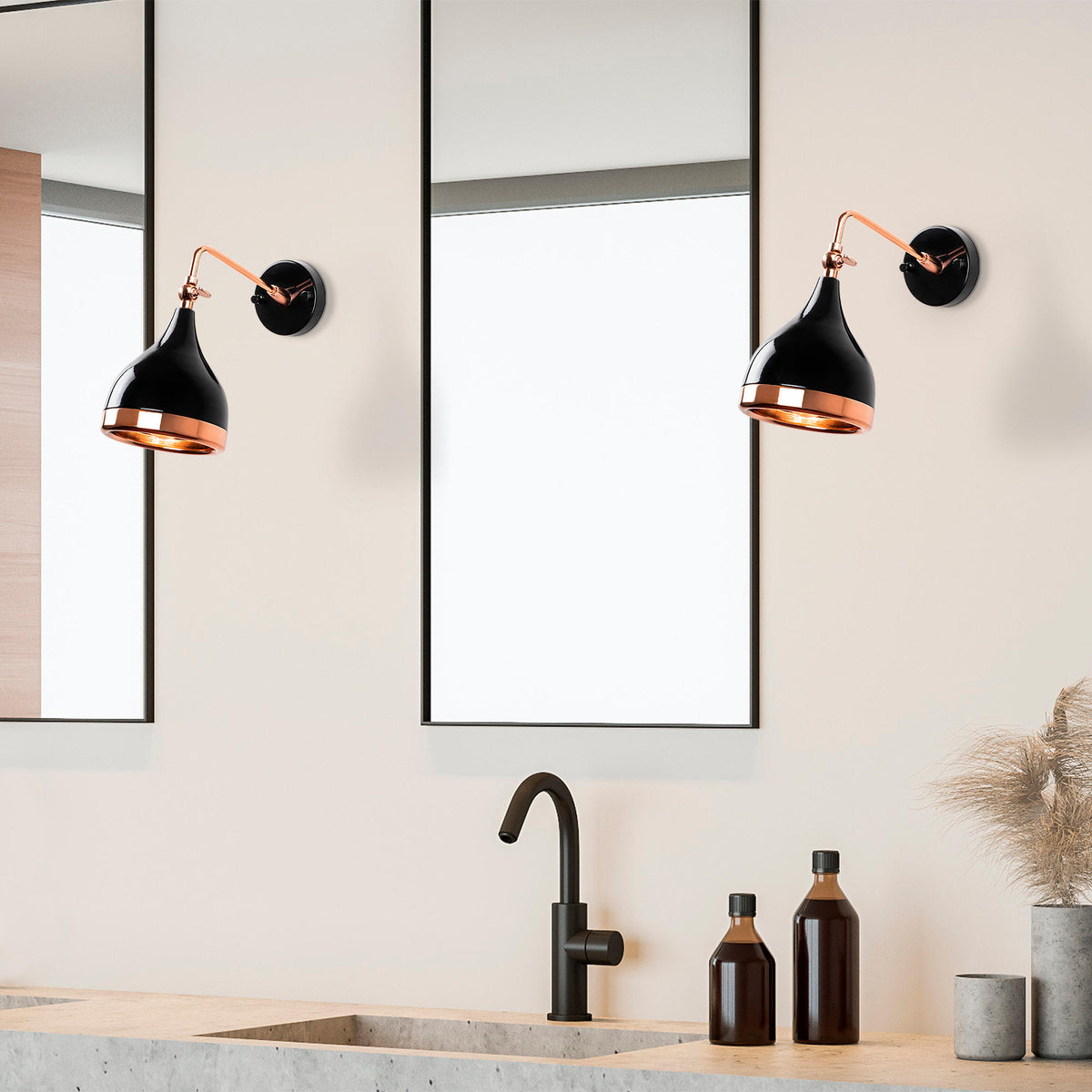 Wall lamps - Wall lamp Black Copper Metal Grip - Dimehouse