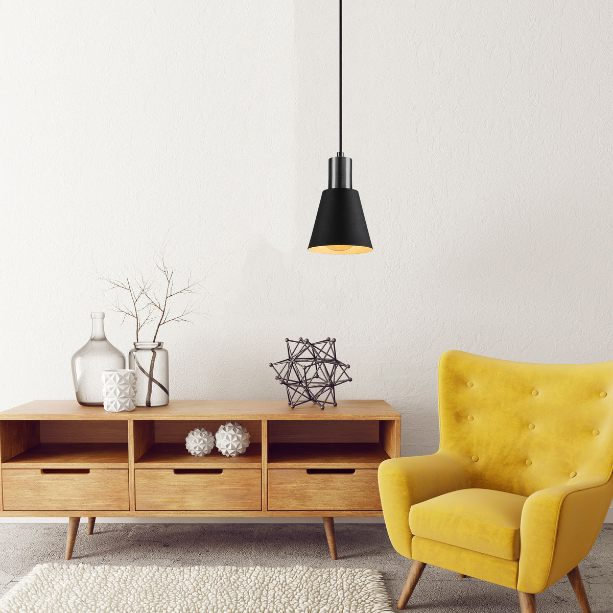 Hanging lamps - Hanging lamp Black Nickel Metal Velora - Dimehouse