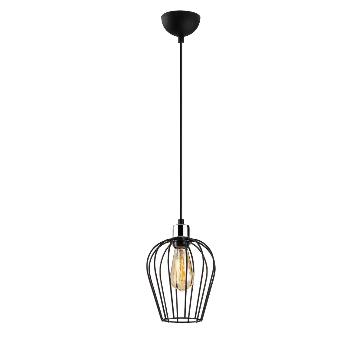 Hanging lamps - Hanging lamp 1 - light 20 cm Black Metal Predator - Dimehouse