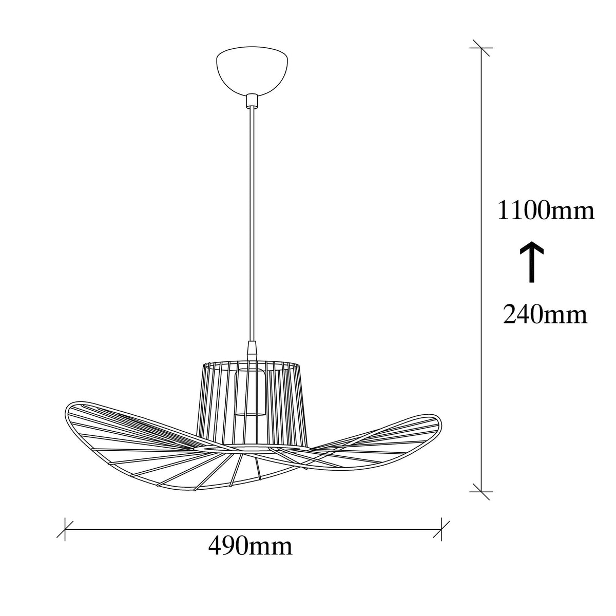 Hanging lamps - Hanging lamp 1 - light Black Metal Predator - Dimehouse
