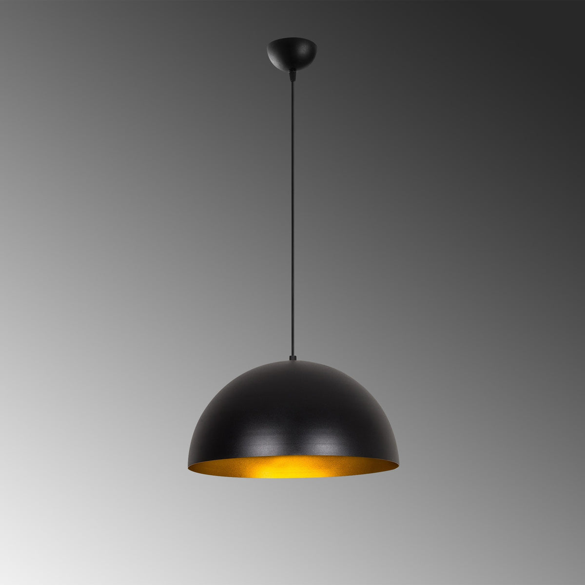 Hanging lamps - Hanging lamp 40 cm Black Gold Metal Echelon - Dimehouse