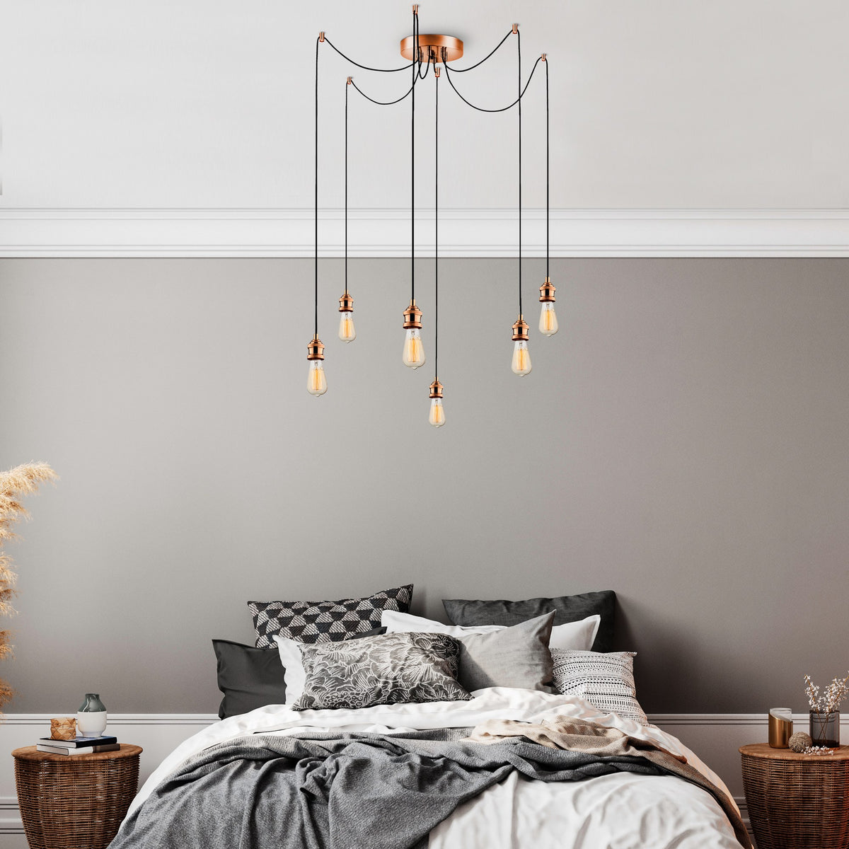 Hanging lamps - Hanging lamp 6 - lights Copper-colored Metal Maris - Dimehouse