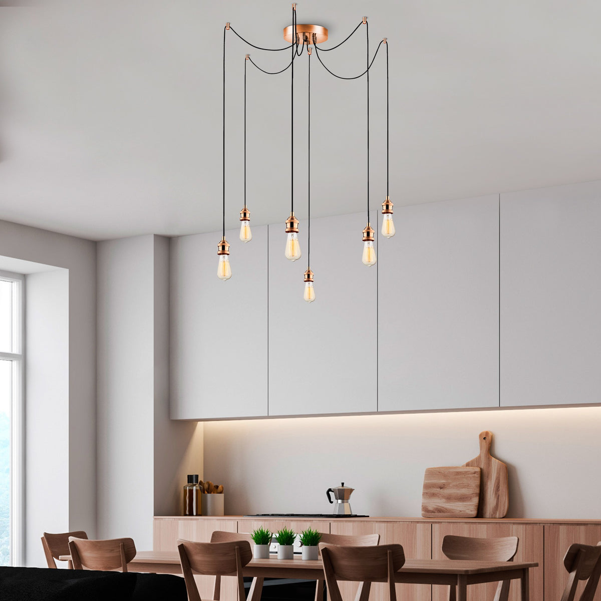Hanging lamps - Hanging lamp 6 - lights Copper-colored Metal Maris - Dimehouse