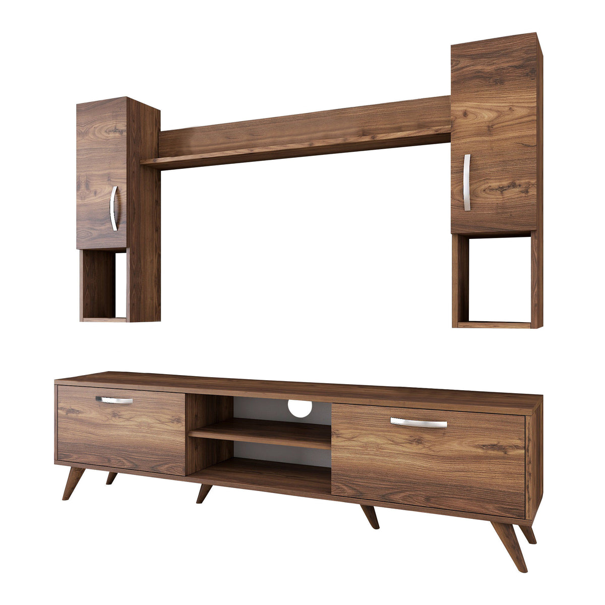 TV Furniture - TV Furniture Set Alta Walnut Melamine 180x48.6x35 cm - Dimehouse