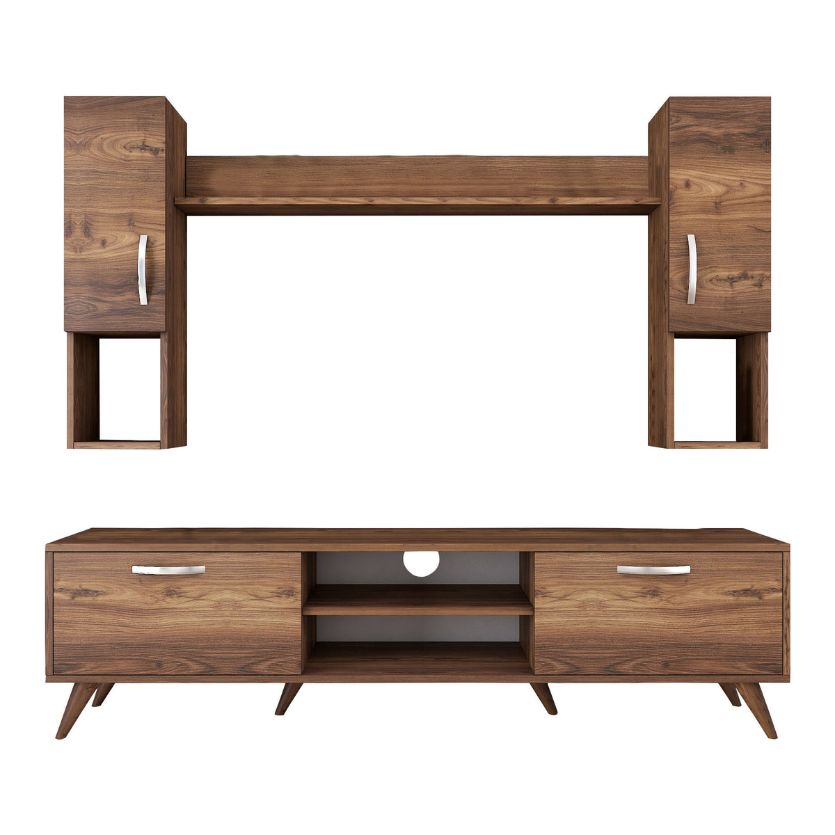 TV Furniture - TV Furniture Set Alta Walnut Melamine 180x48.6x35 cm - Dimehouse