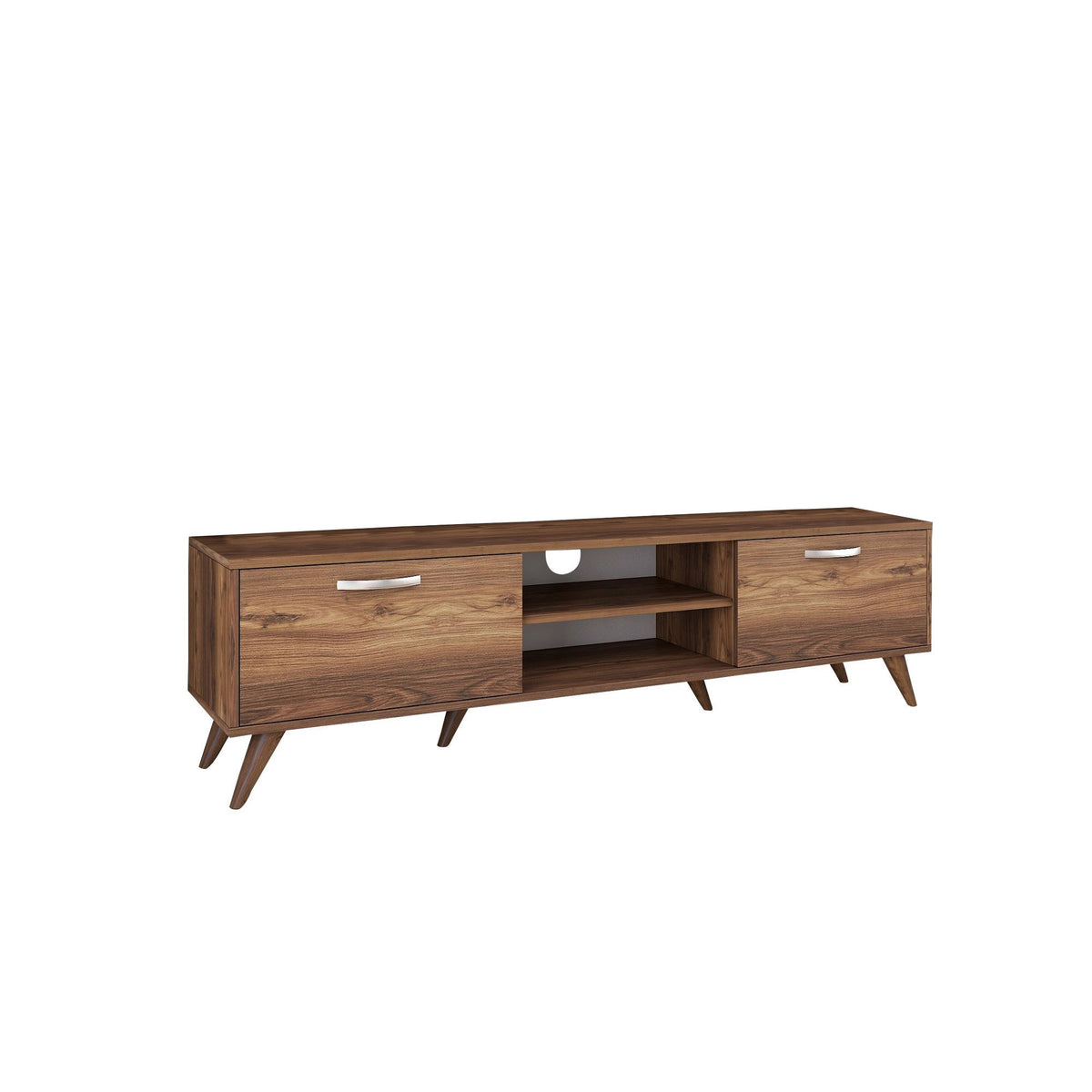 TV Furniture - TV Furniture Corfu Walnut Melamine 180x48.6x35 cm - Dimehouse
