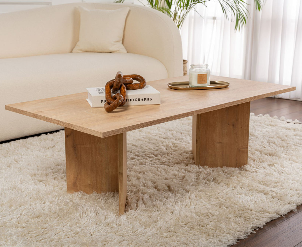 Coffee tables - Rectangular Coffee Table Siban Sapphire Oak look - 119x60 cm - Dimehouse