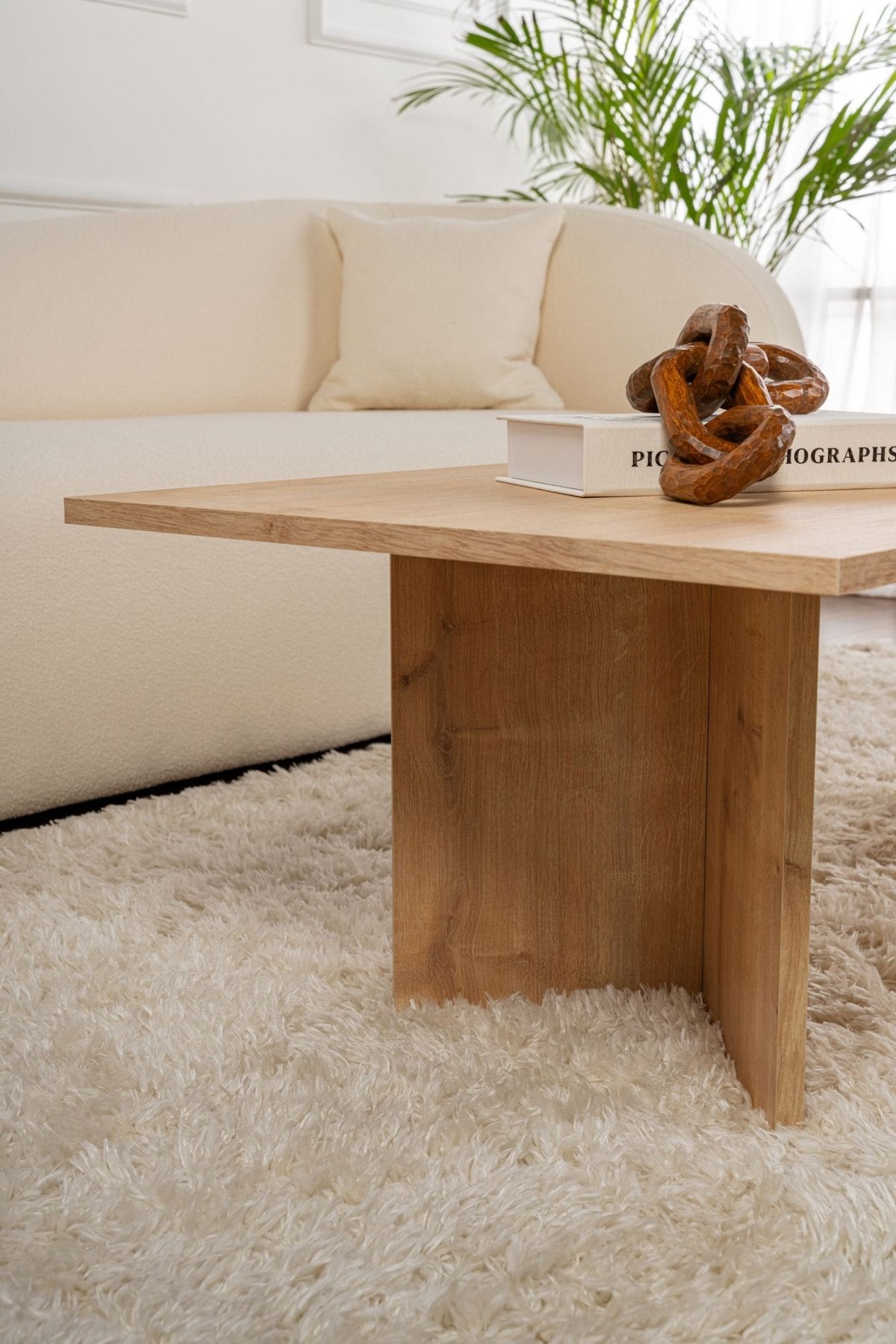 Coffee tables - Rectangular Coffee Table Siban Sapphire Oak look - 119x60 cm - Dimehouse
