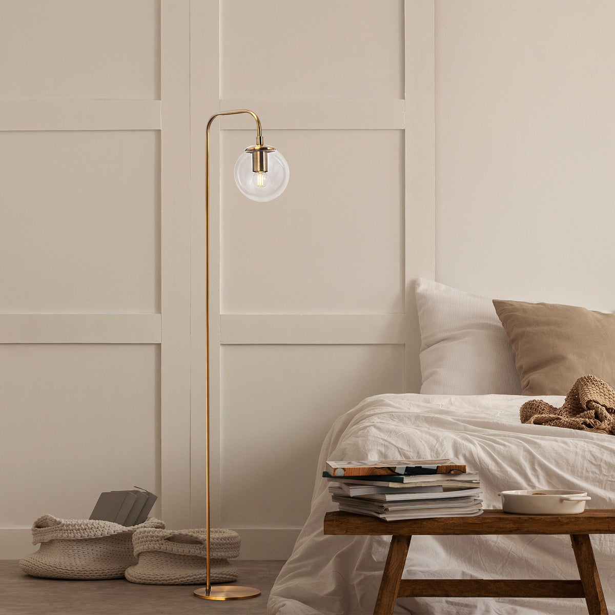 Floor lamps - Floor lamp Bronze-colored Clear Glass Brim - Dimehouse