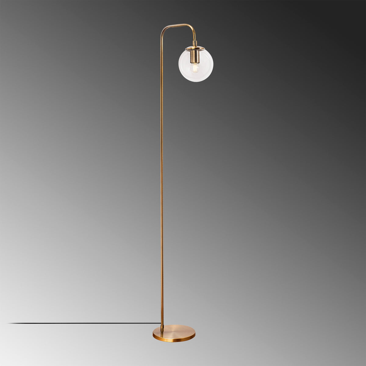 Floor lamps - Floor lamp Bronze-colored Clear Glass Brim - Dimehouse