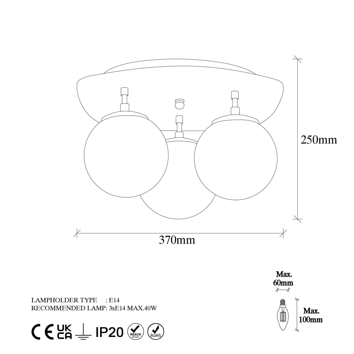 Ceiling lamps - Ceiling lamp 3 - lights Gold Glass Axel - Dimehouse