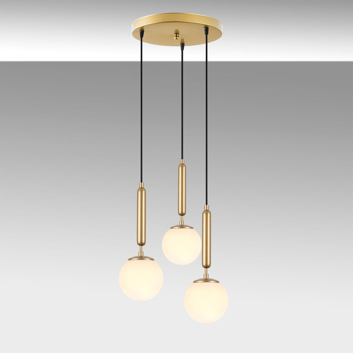 Hanging lamps - Hanging lamp 3 - lights Gold Glass Cascade - Dimehouse
