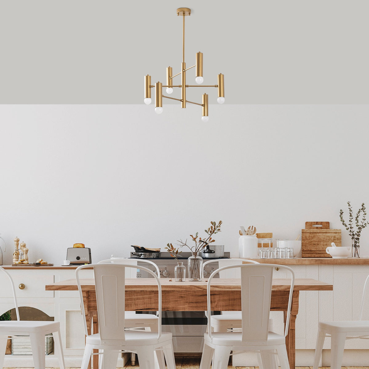 Hanging lamps - Hanging lamp 6 - lights Gold Metal Arctic - Dimehouse