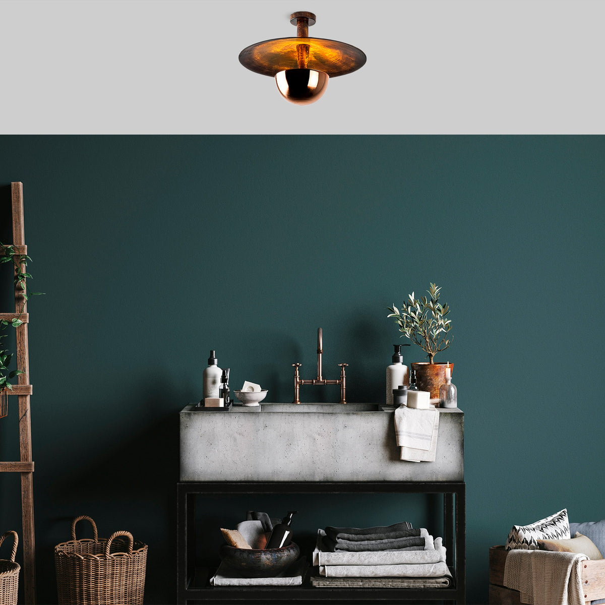 Ceiling lamps - Ceiling lamp 48 cm Copper-colored Metal Elevate - Dimehouse