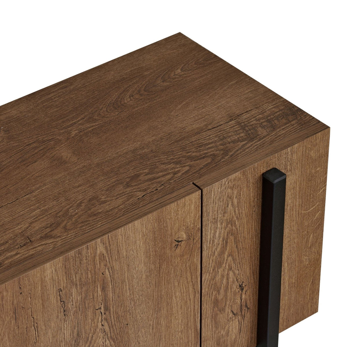 Nexus TV cabinet oak look black 180 cm Kafkas oak look / Black Melamine-coated wood
