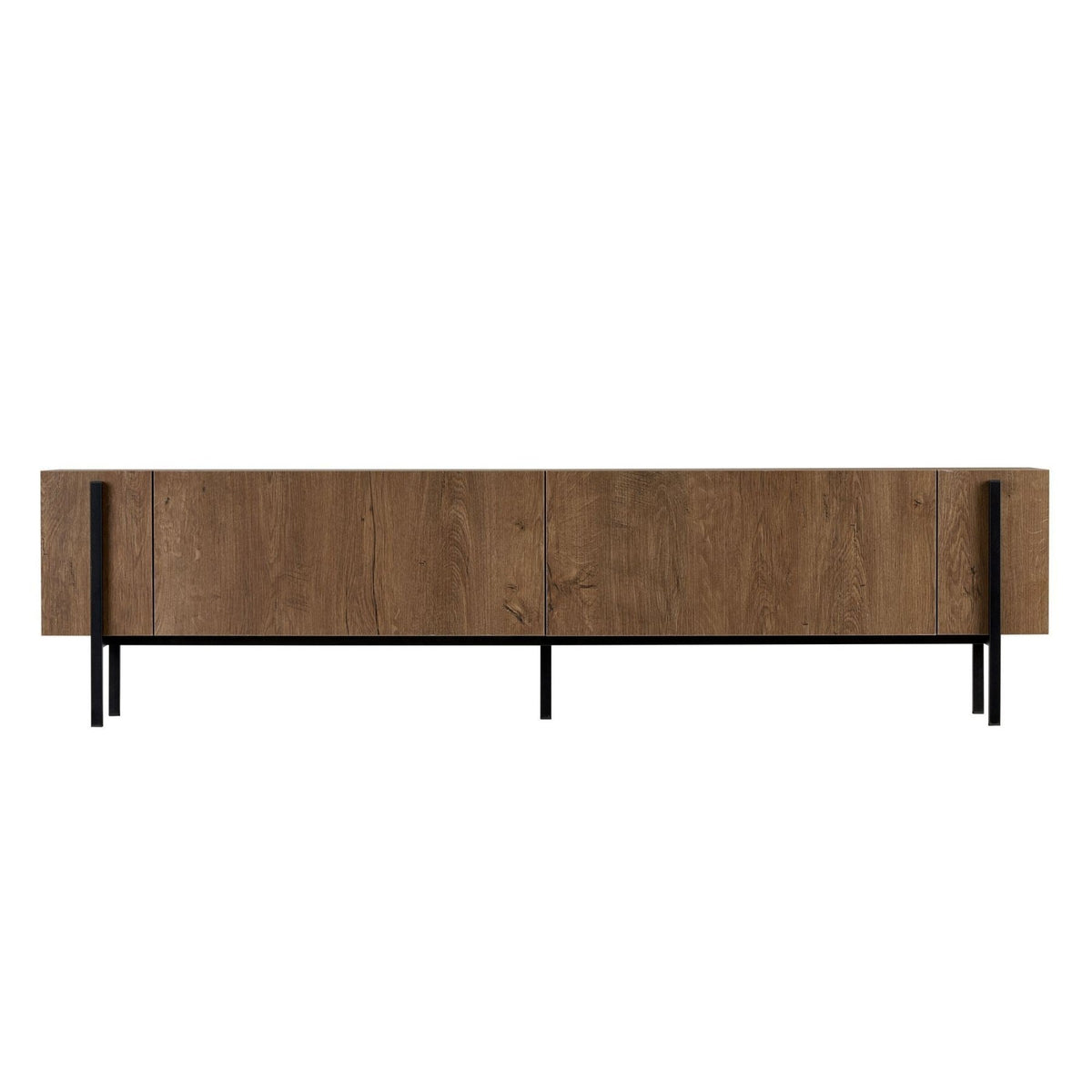 Nexus TV cabinet oak look black 180 cm Kafkas oak look / Black Melamine-coated wood