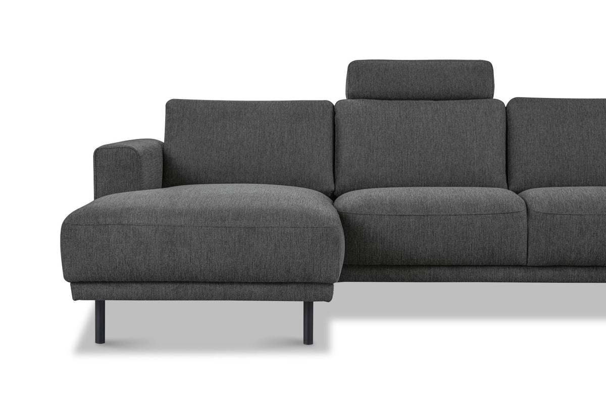 Sofas - Headrest anthracite sofa fabric - Aniko - Dimehouse