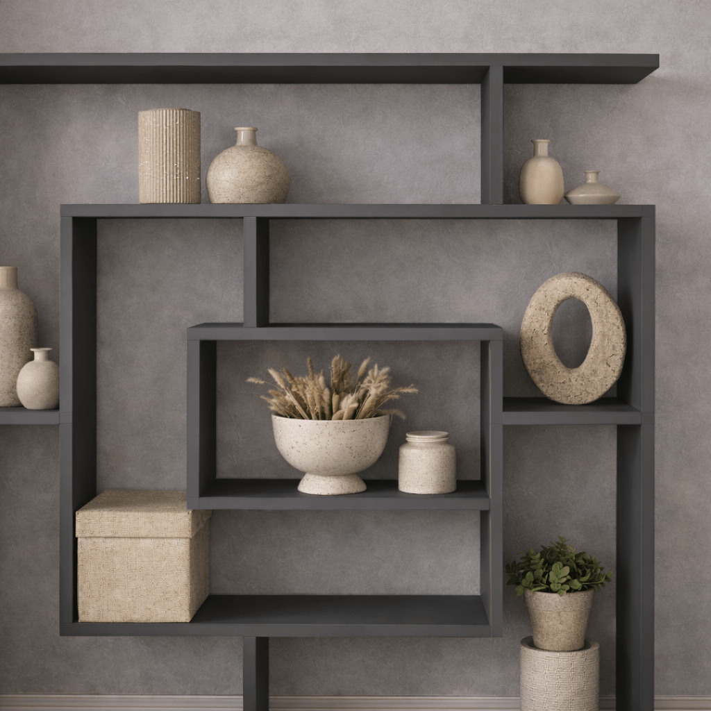 Bookcases - Bookcase Maze Anthracite Melamine 125x129x22 cm - Dimehouse