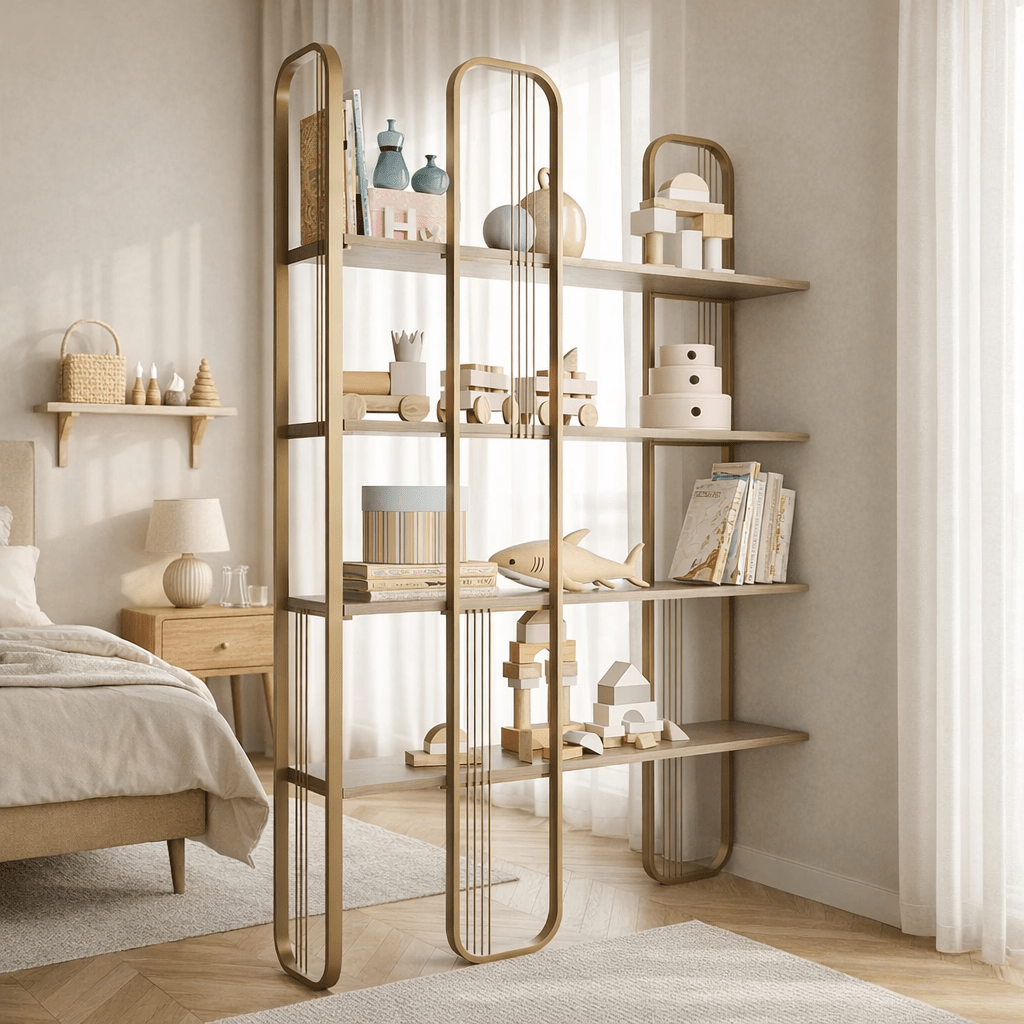 Bookcases - Bookcase Sierra Yellow Melamine 124x182x26 cm - Dimehouse