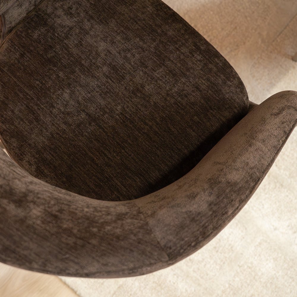 Eetkamerstoelen-Eetkamerstoel Suzie draaibaar velvet bruin-Dimehouse