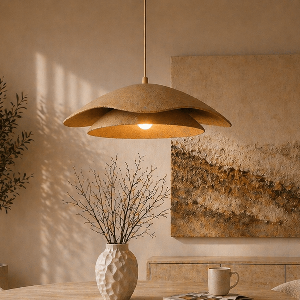 Hanging lamps - Hanging lamp beige carbon concrete shade - 40 and 58 cm - Flowing - Dimehouse