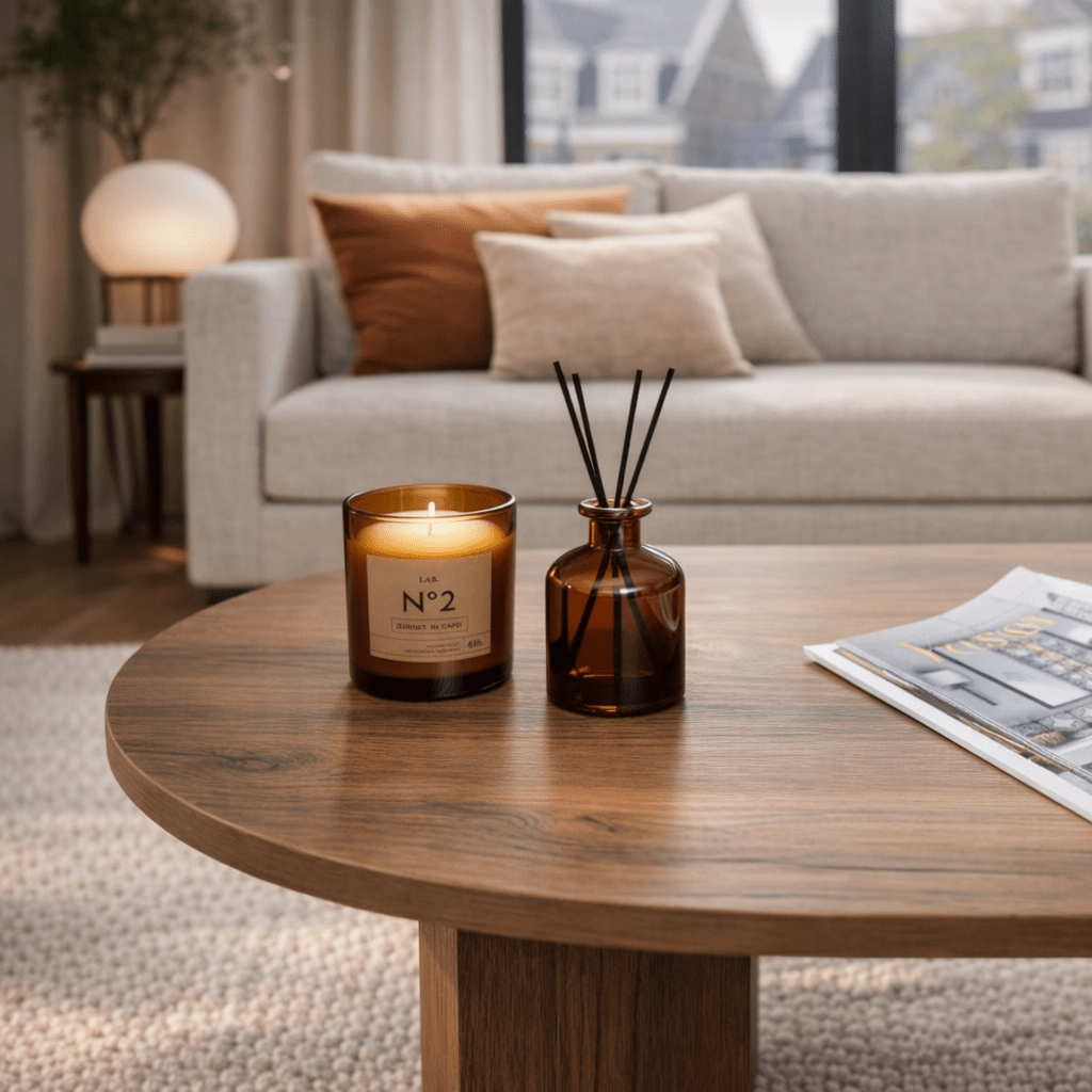 Coffee tables - Coffee table walnut melamine arc shape Koda 119x60 cm - Dimehouse