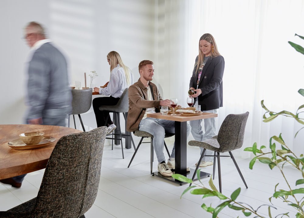 Bistro tables - Bistro table Robin square melamine rustic oak - Dimehouse