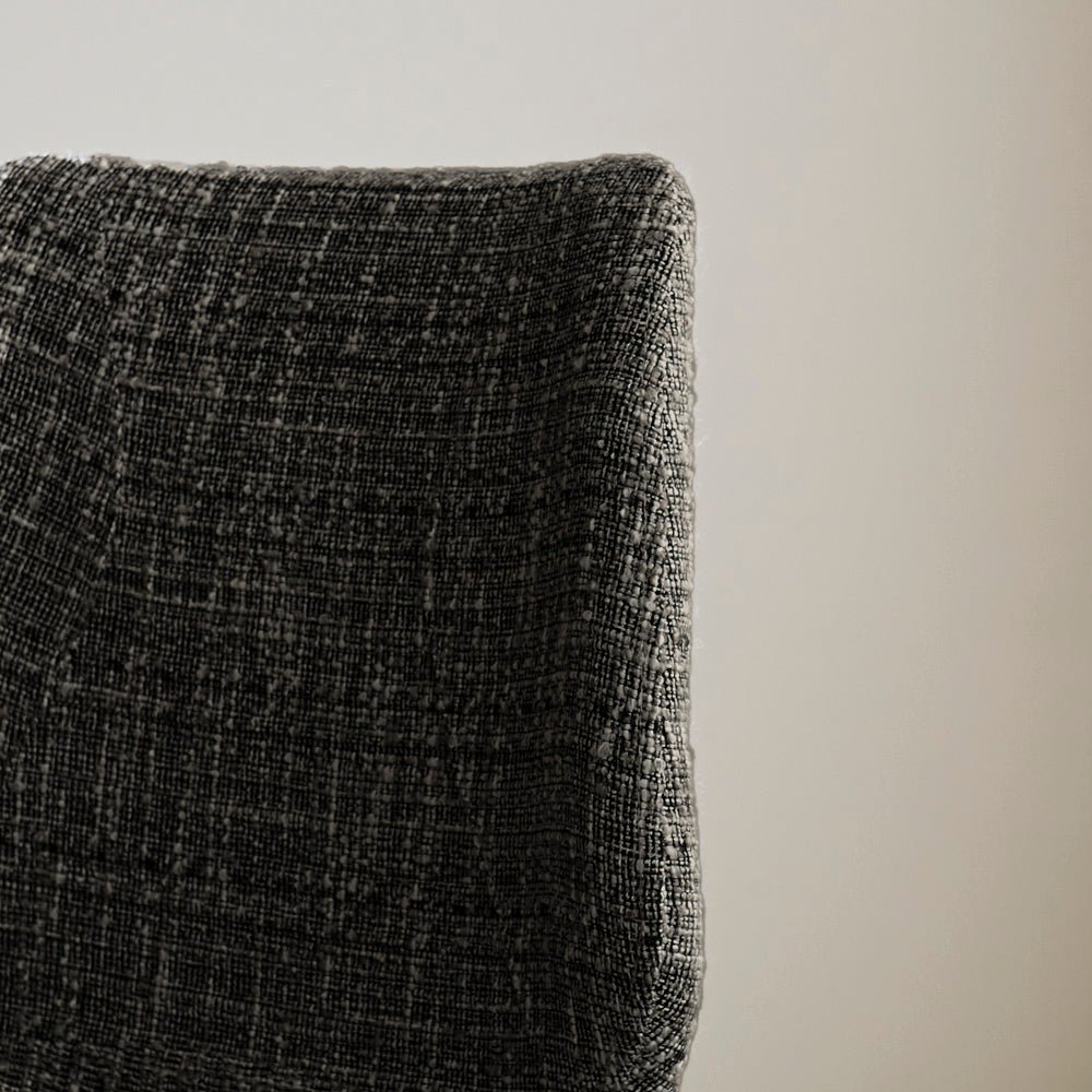 Bar Stools - Beau Bar Stool Black Chenille Fabric - 67 cm Seat Height - Without Armrests - Dimehouse
