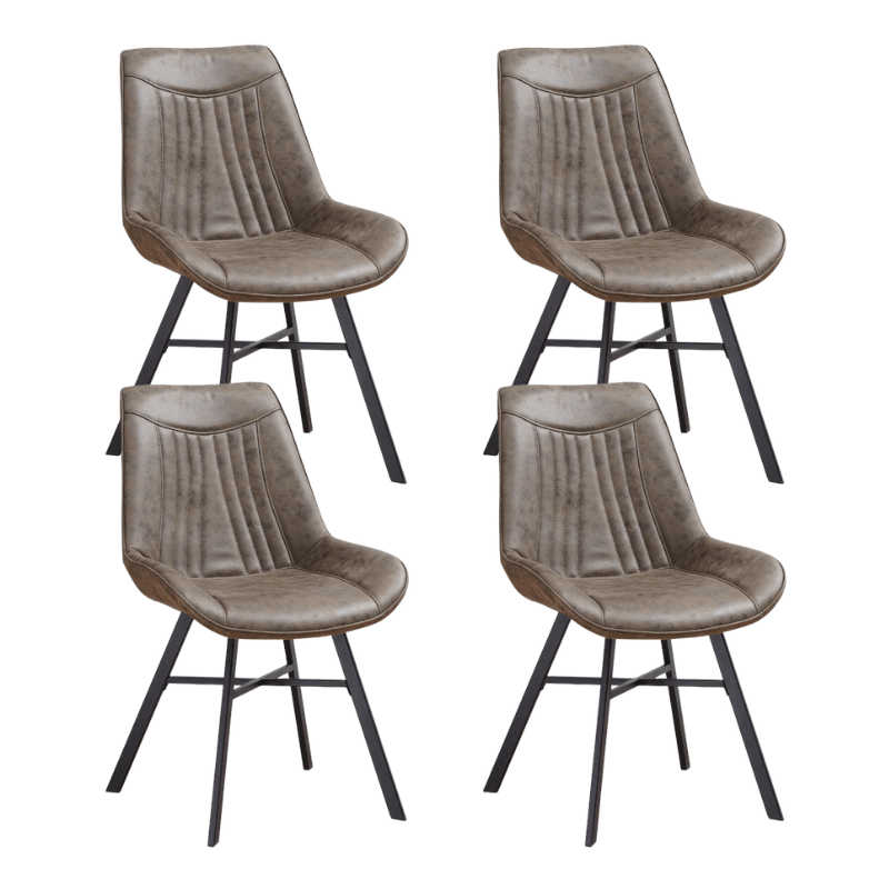 Dining room chairs - Set of 4 Dining room chairs Jada Green Eco - leather - Without Armrests - Dimehouse