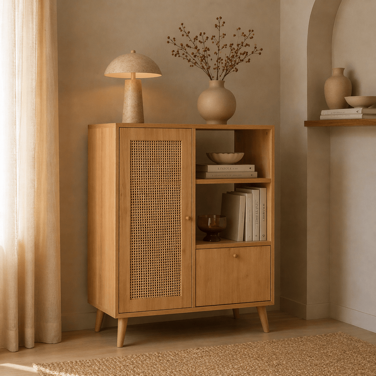 Wall cabinets - Wall cabinet Hazeran Multi Oak Beechwood 40x110x cm - Dimehouse