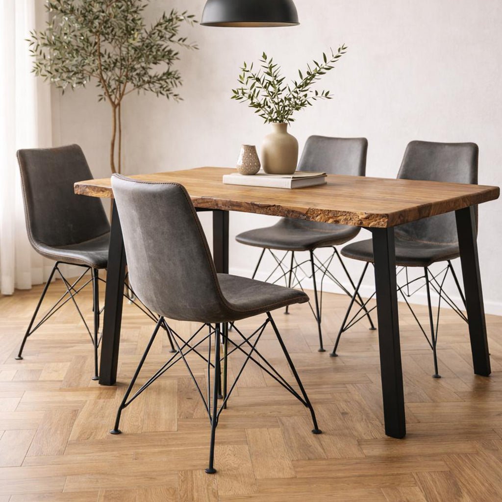 Dining room chairs - Industrial Dining room chair Viano Anthracite - Without Armrests - Dimehouse