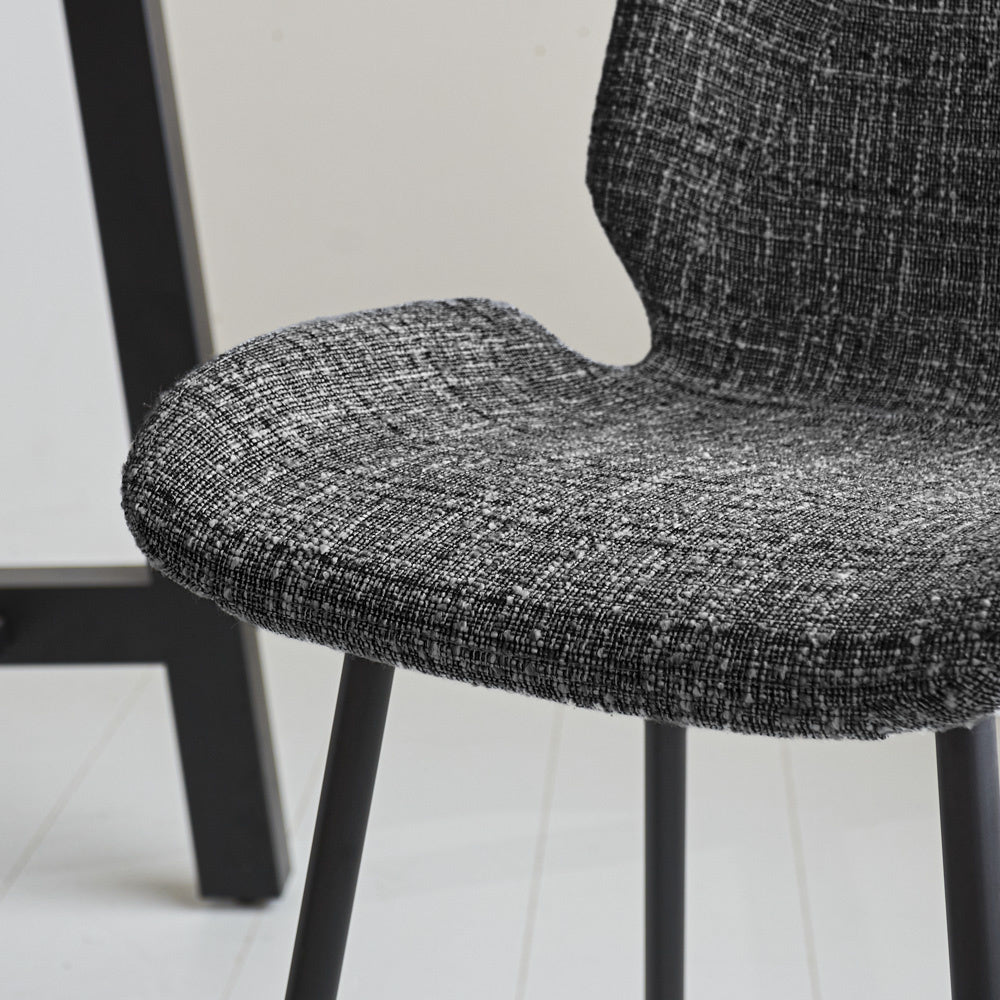 Bar stool Beau chenille Dimehouse Dark gray LxWxH 82x54x52 Fabric Atmospheric photo detail