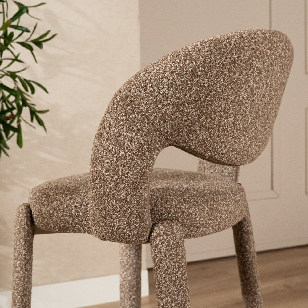 Barkruk June bouclé bruin 70 cm Bouclé