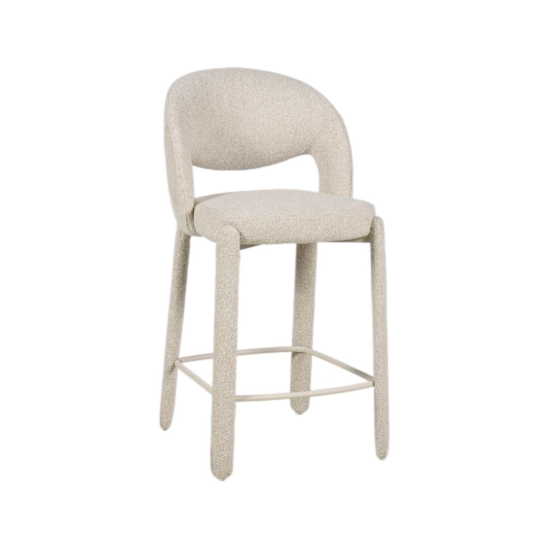 Barkruk June bouclé taupe 70 cm Bouclé