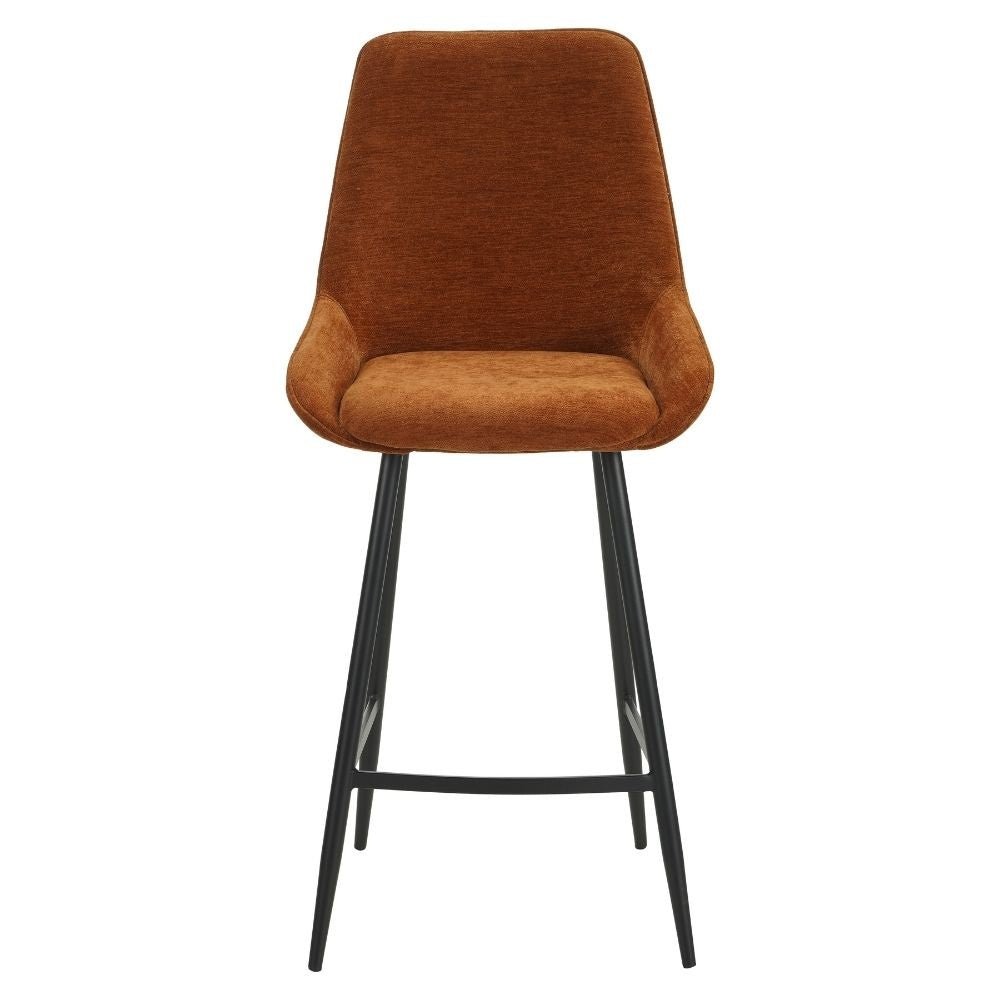 Barkruk Lynn velvet oker 71 cm Geel