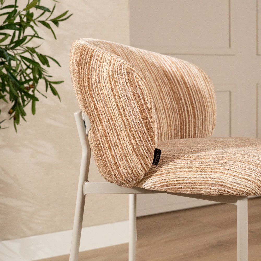 Barkruk Milo chenille beige/pink 70 cm Roze Textiel