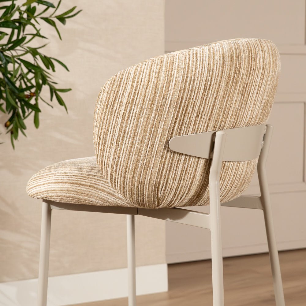 Barkruk Milo chenille beige/taupe 70 cm Textiel