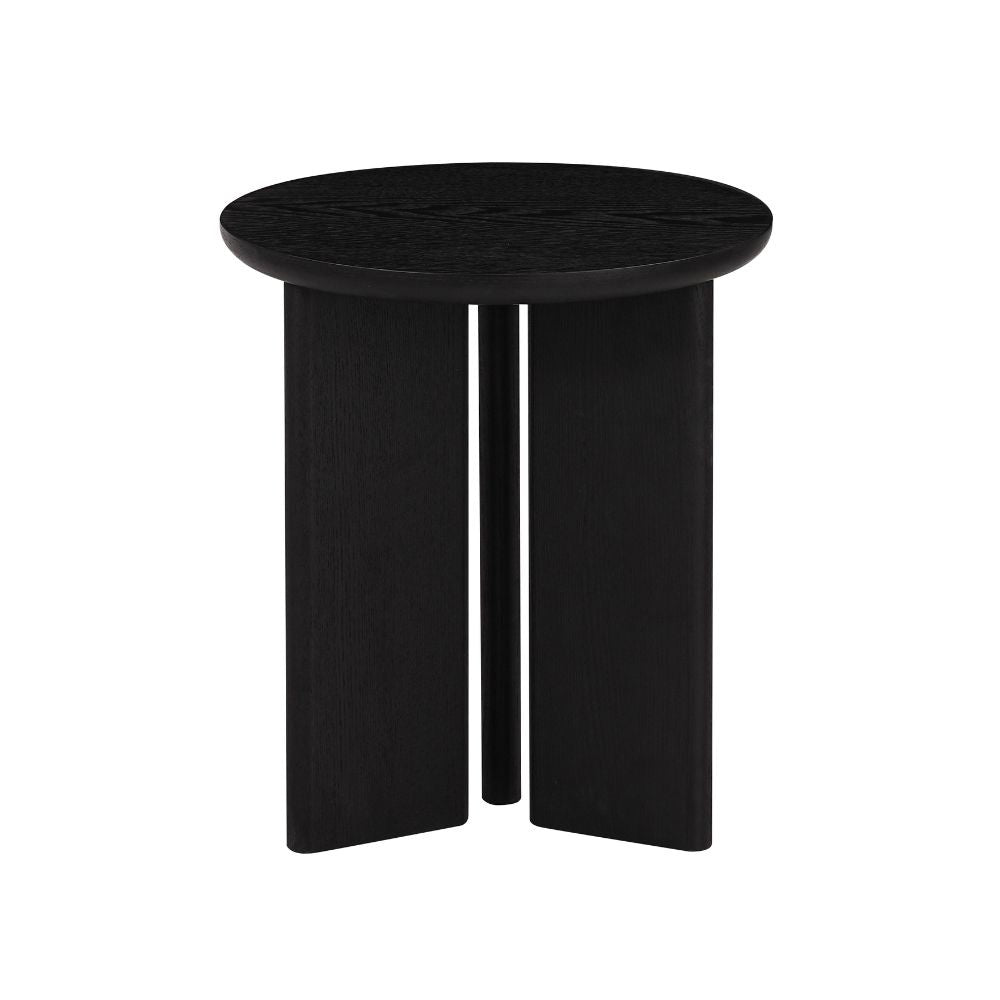 Bijzettafel Aya ø40 cm zwart Eikenfineer