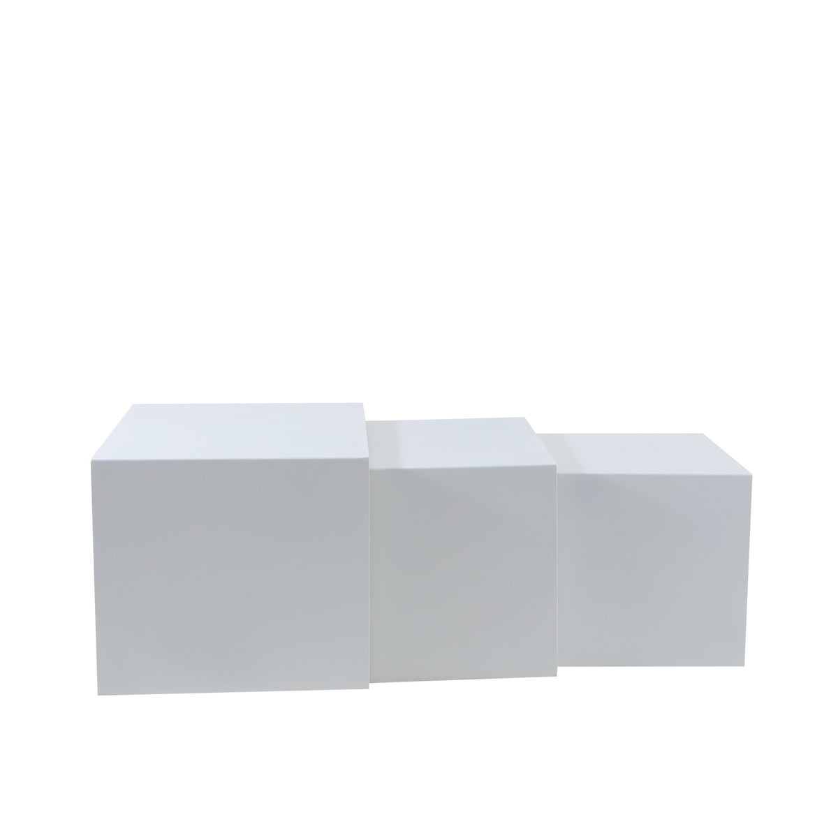 Side table Bianca metal white 37 cm high Powder-coated metal