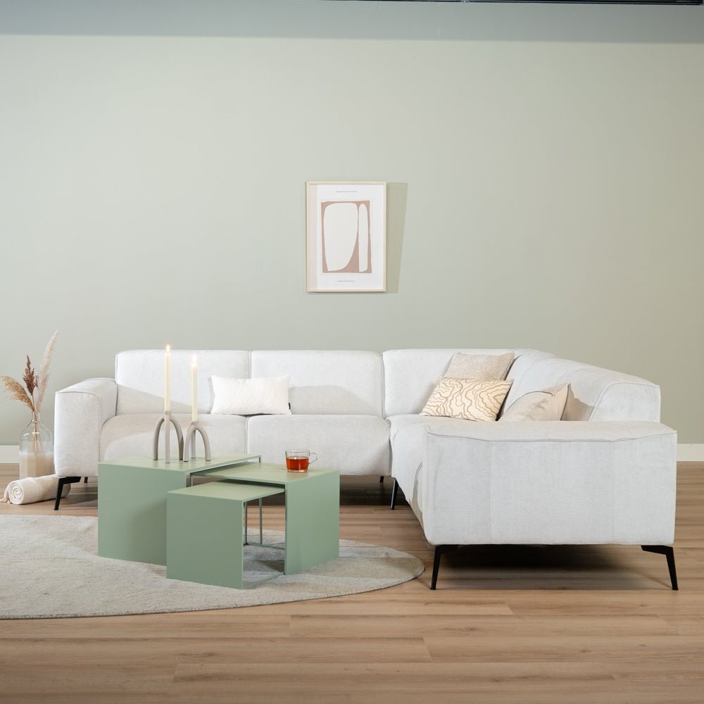 Side table Lucia metal light green 34 cm high Green Powder-coated metal