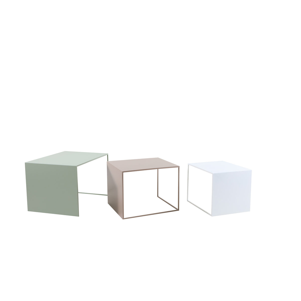 Side table Lucia metal white 34 cm high Powder-coated metal
