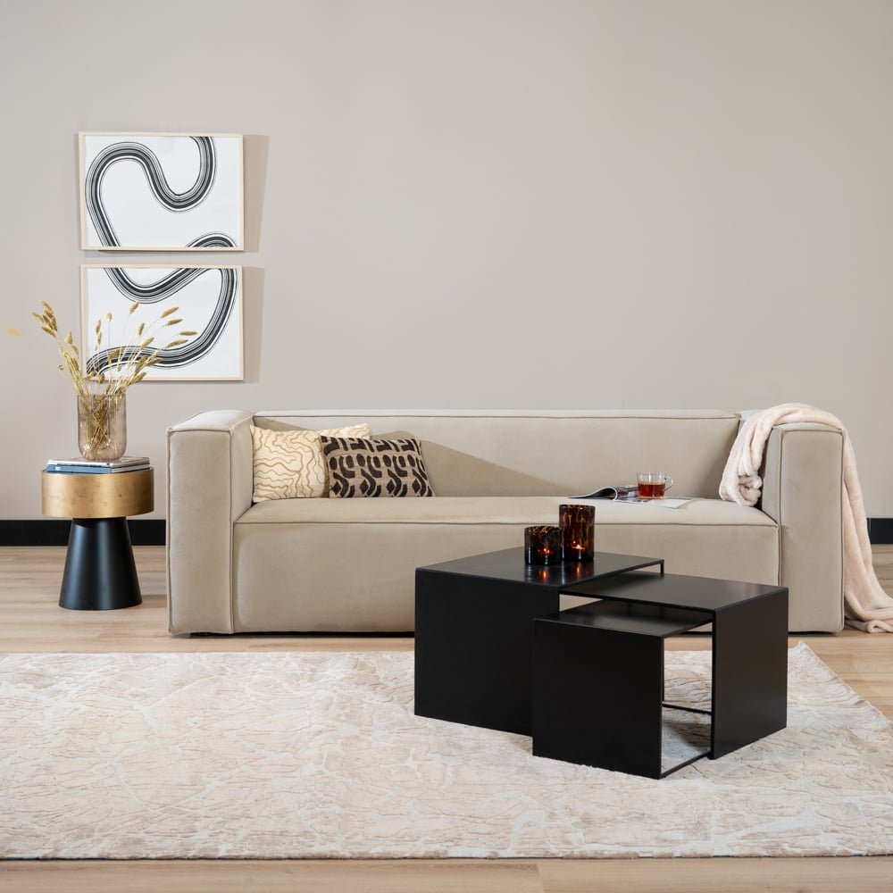 Side table Lucia metal black 34 cm high Powder-coated metal