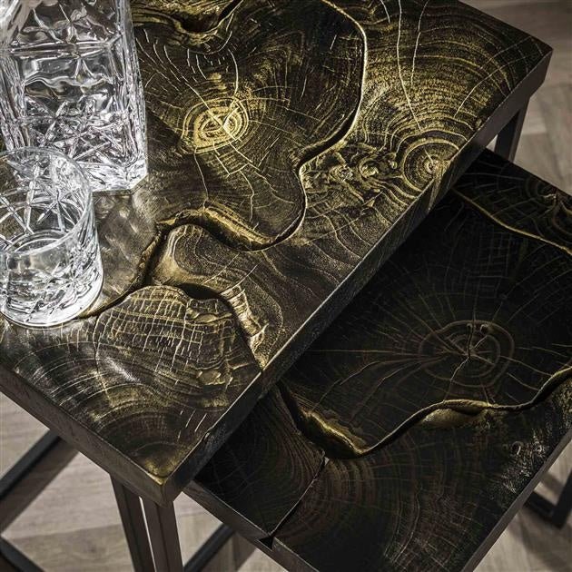 Side table Minette DH Interior Black & gold LxWxH 61x51x38 Teak Atmosphere photo detail