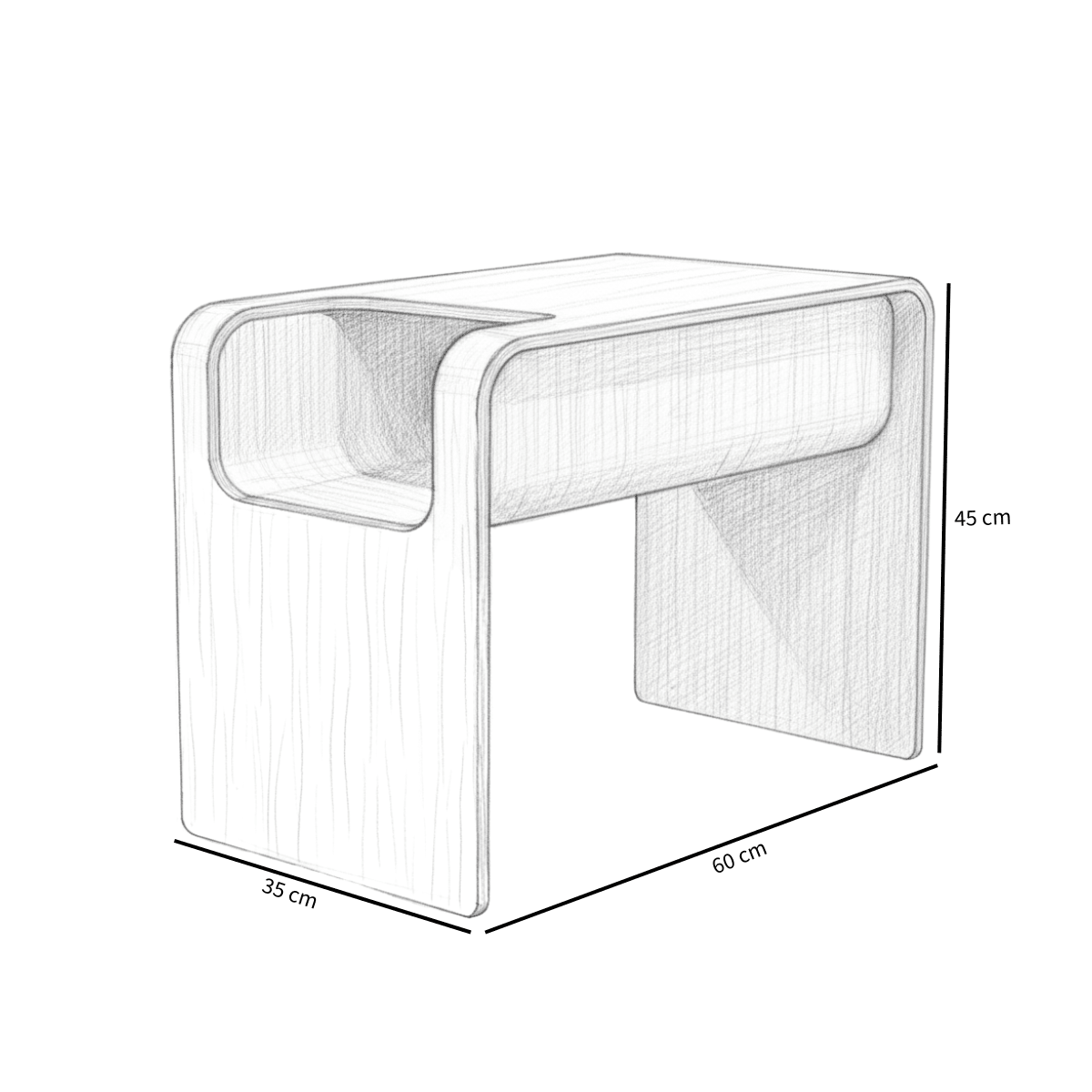 Side table/coffee table Isla walnut Oak veneer