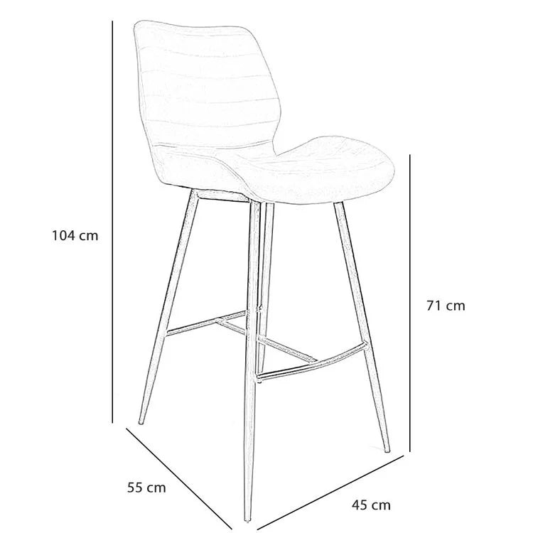 Bar stools-Industrial bar stool Morris anthracite 71 cm Microfibre-Dimehouse