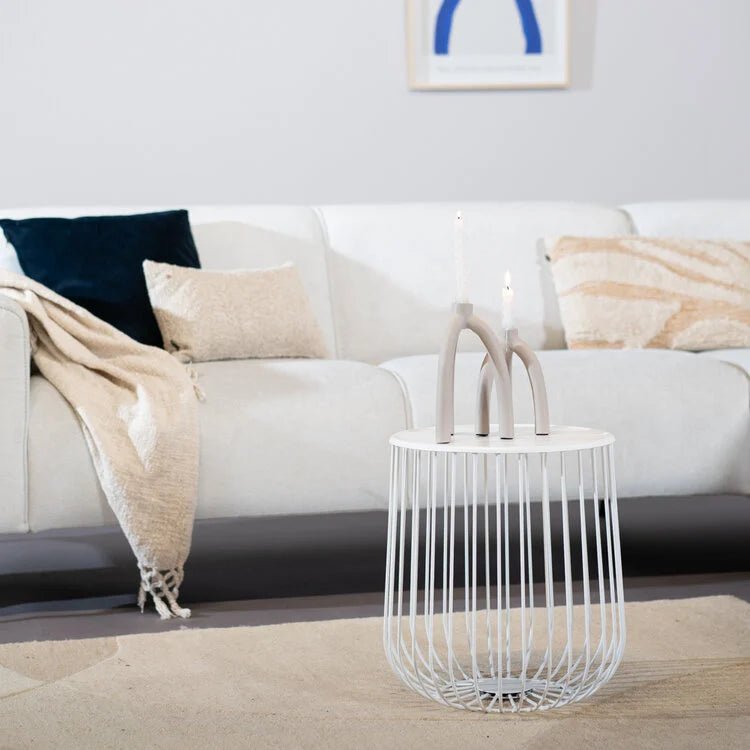 Coffee tables-Coffee table Tygo metal white Powder-coated metal-Dimehouse